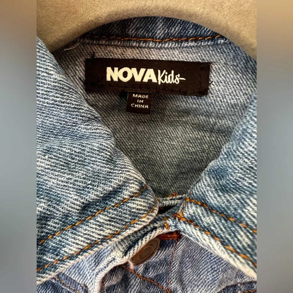 Fashion Nova Kids‎ Toddler Girl Smiley Face Jean Denim Jacket Size 4